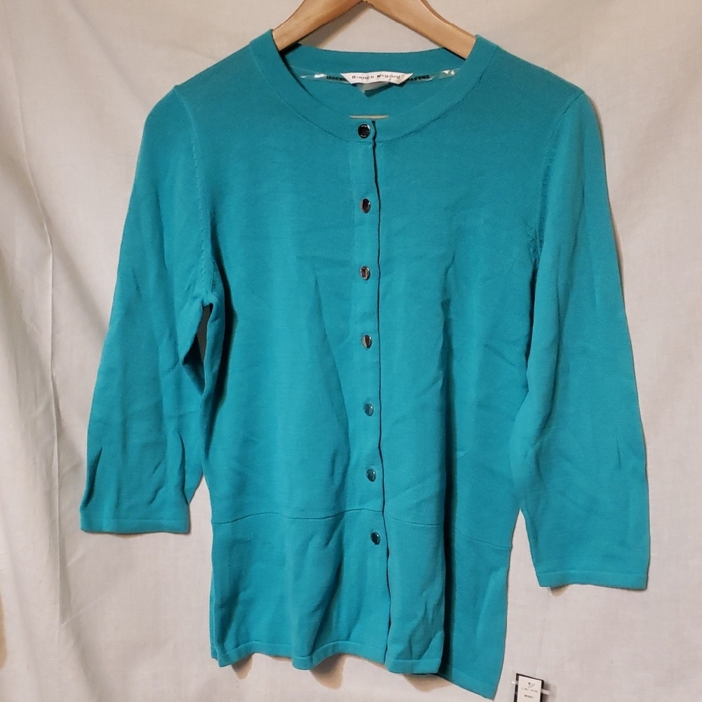 Bianca Nygard Turquoise Women's Cardigan Sweater